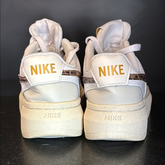 Nike Court Vision Alta White and Brown Platform Sneakers Size 8 - Picture 3 of 7
